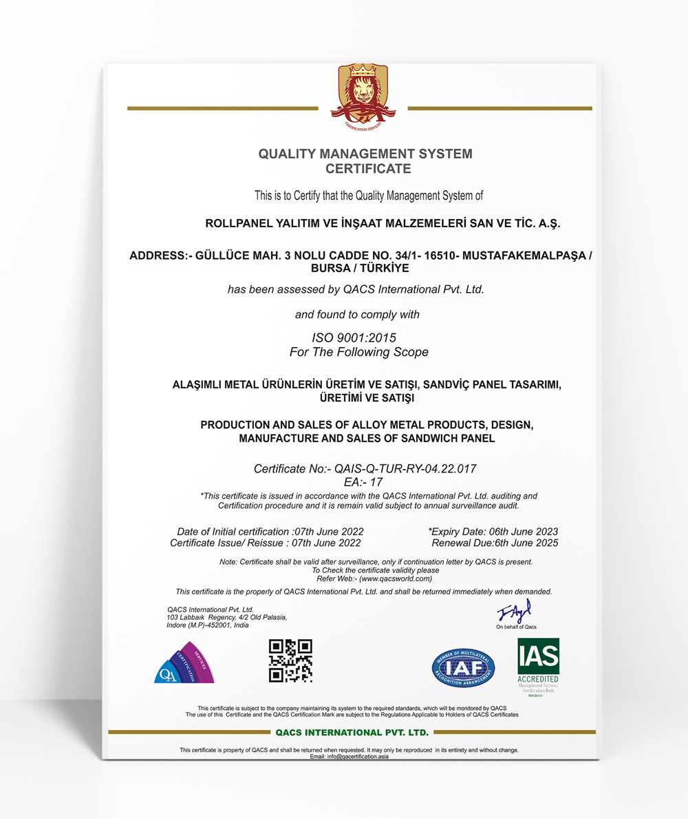 Kalite Sertifikası